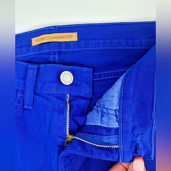 Rebecca Minkoff Cobalt Blue Mid Rise Skinny  Jeans Designer Runway Sampl… - Picture 3 of 7